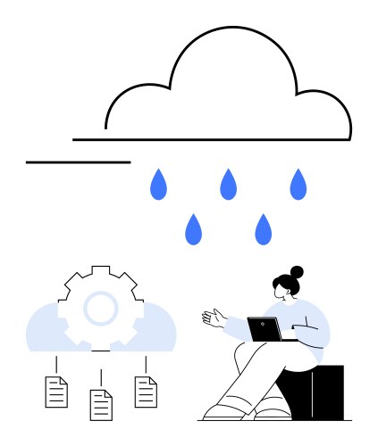 Cloud computing concept with file sharing vector image