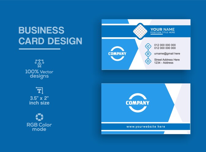 Modern business card design vector image