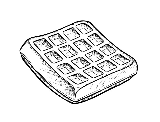 Vintage Waffle Sketch Vector Image
