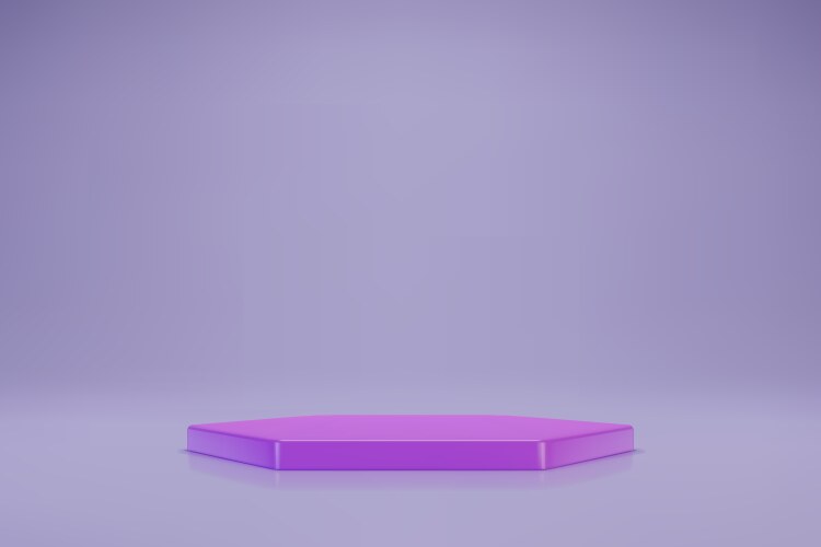 3d purple hexagon podium on pastel background vector image