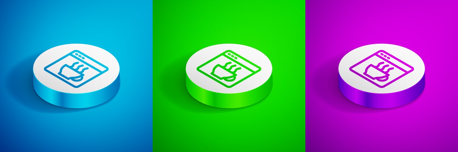 Isometric line software web developer programming vector image
