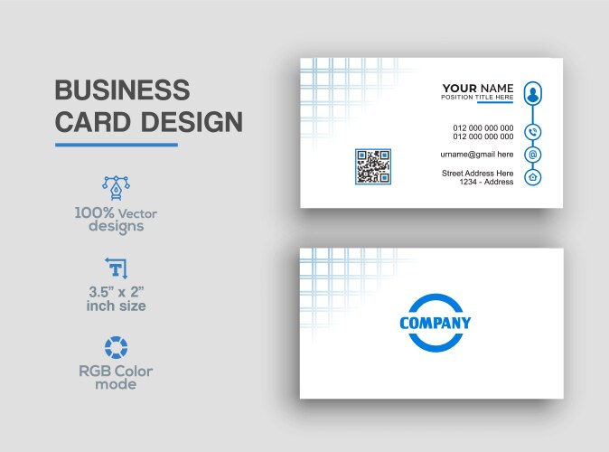 Modern business card design vector image