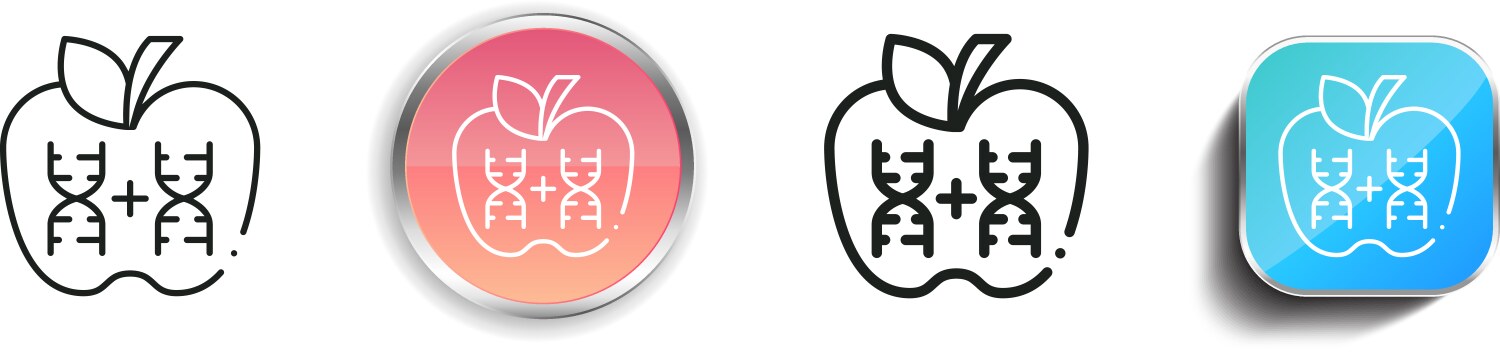 Gmo icon thin linear regular and button style vector image