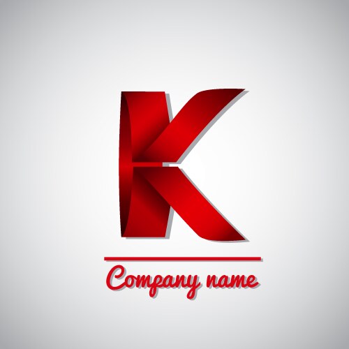 icon of paper business logo letter k vector image