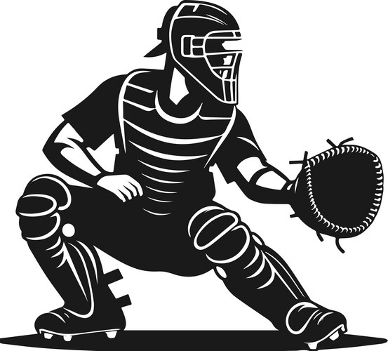 Baseball Catcher in Action