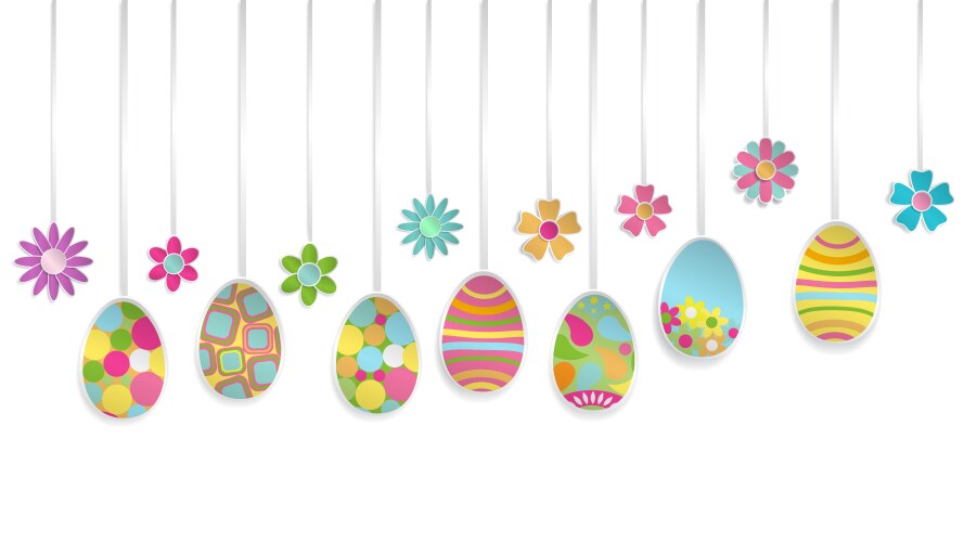 Easter eggs banner set Royalty Free Vector Image