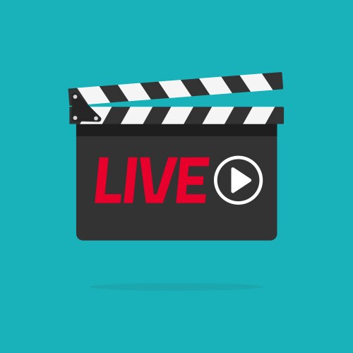 Live streaming icon concept flat cartoon vector image