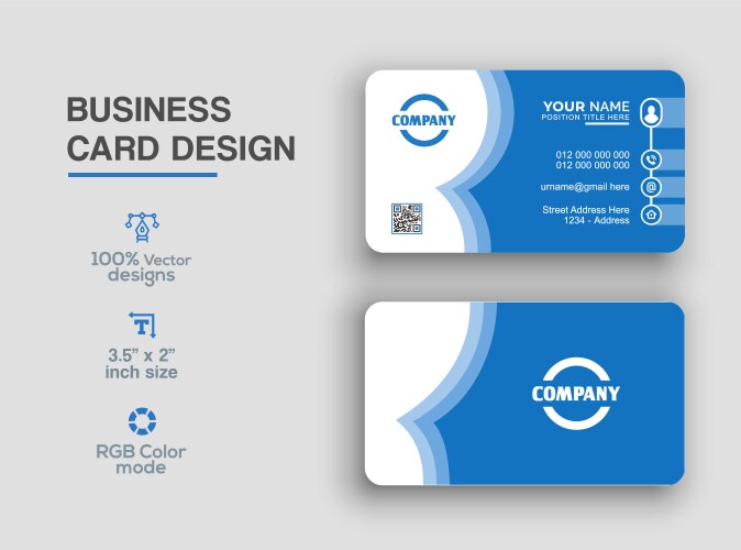 Modern business card design vector image