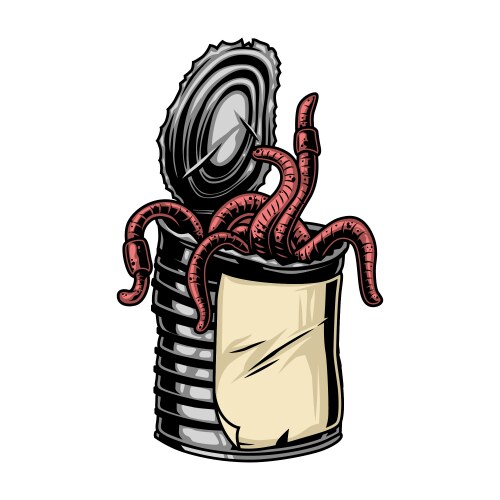 Vintage Fishing Worm Can Vector Image