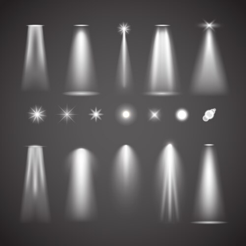 Different light effect elements bright lights Vector Image