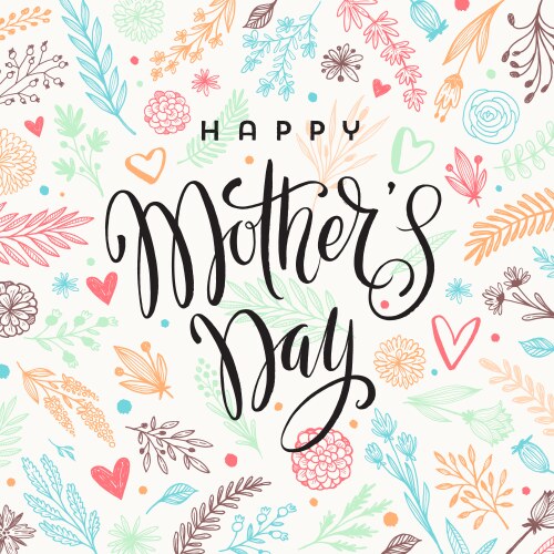 Floral Mothers Day Greeting Card Vector Image