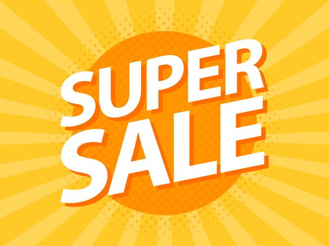 Super sale vintage retro poster design template Vector Image