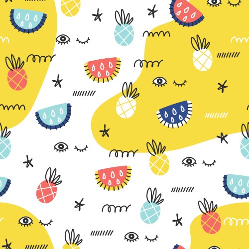 Hand draw doodle ice cream seamless pattern Vector Image