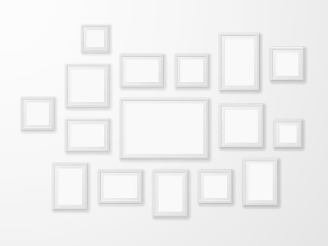 white image frames realistic picture frame vector image