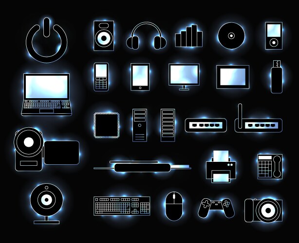 Digital icons set vector image