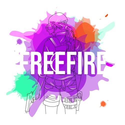 Watercolor freefire girl vector image