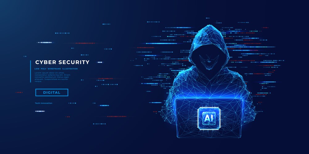 Digital Hacker with AI Chip vector image