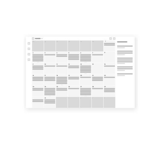 Calendar application wireframe programm prototype vector image