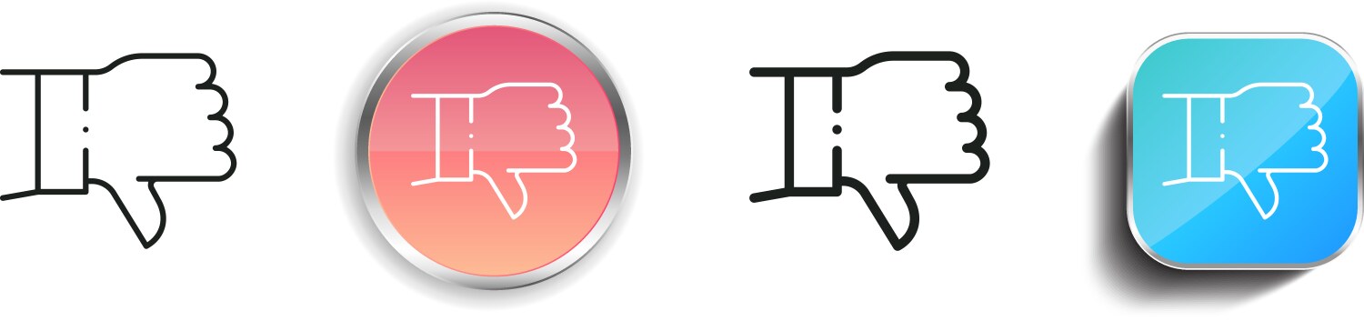 Dislike icon thin linear regular and button style vektorbild