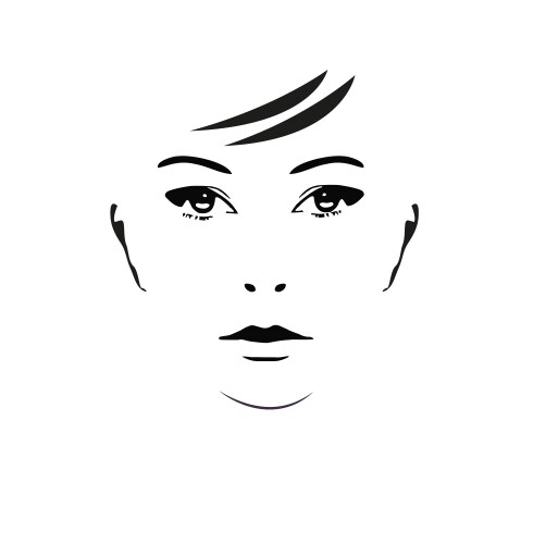 silhouette of women face vector