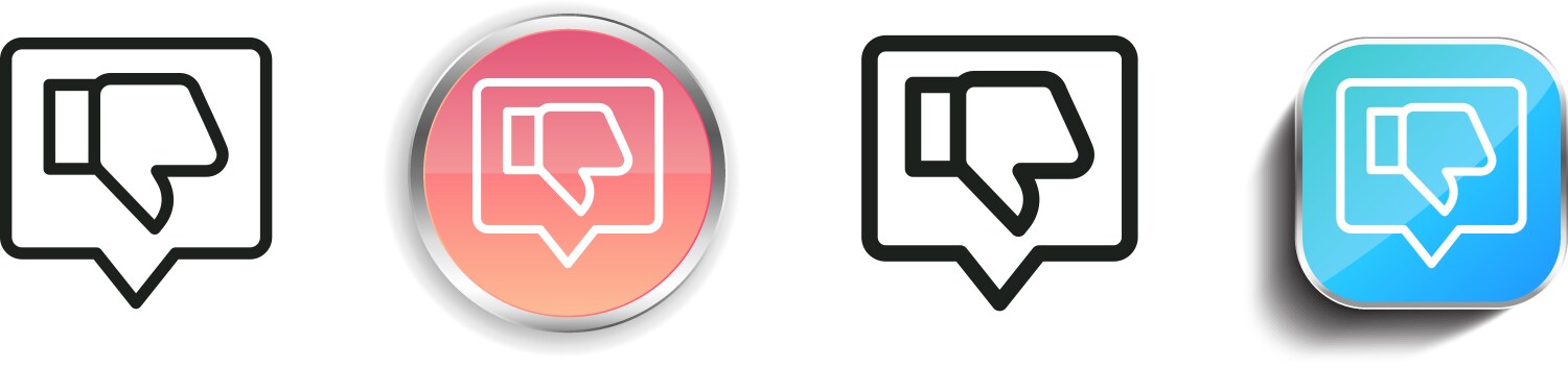 Dislike icon thin linear regular and button style vector image