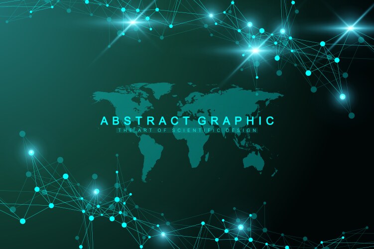 Geometric abstract background with connected line vector image