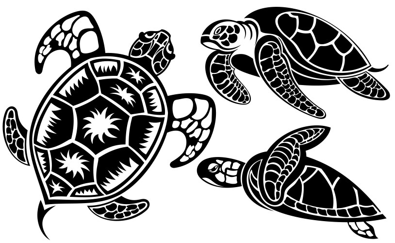 Maori style turtle tattoo Royalty Free Vector Image