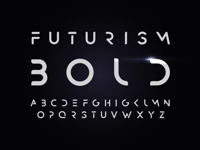 Futurism style bold alphabet typography vector image