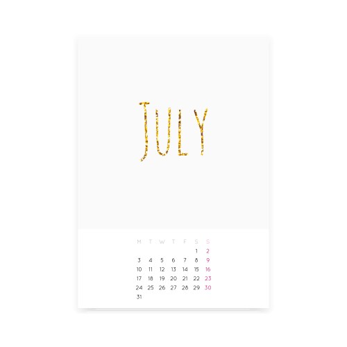 july 2017 calendar page vector image