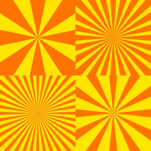 Sun rays orange background sunrise and sunset Vector Image