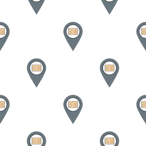 Gray map pointer with book pattern flat vector image