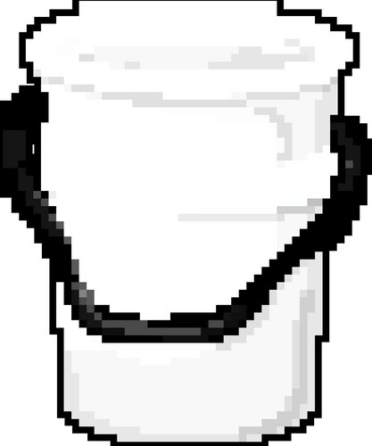 White plastic bucket container game pixel art Vector Image