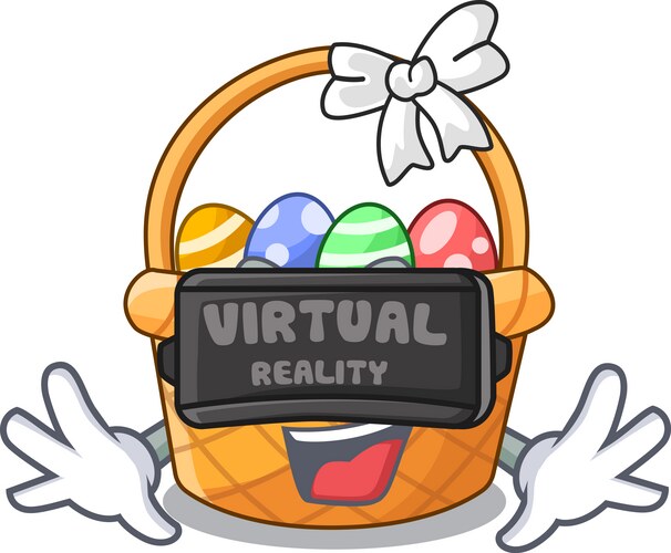 Virtual reality easter basket miniature the shape Vector Image