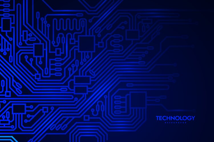 High tech electronic circuit board Royalty Free Vector Image