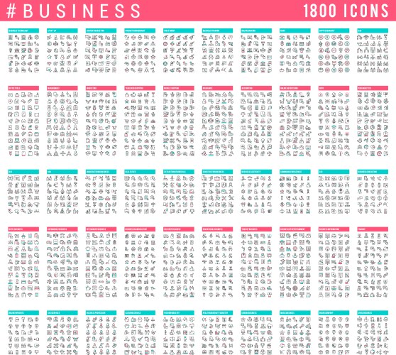 collection linear business icons vector image