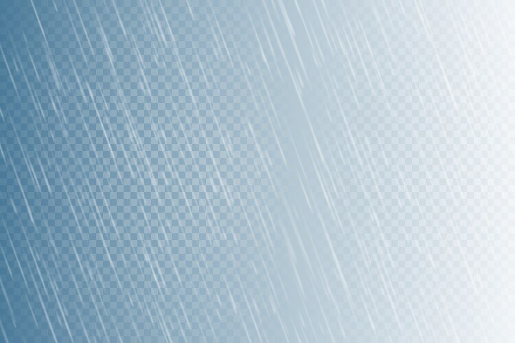 rain drops on transparent background falling vector image