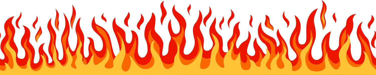 Cartoon fire flames set isolated on white Vector Image