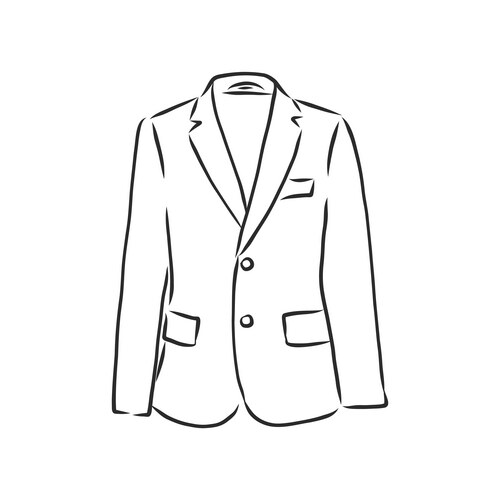 Drawing one continuous line mens jacket linear Vector Image