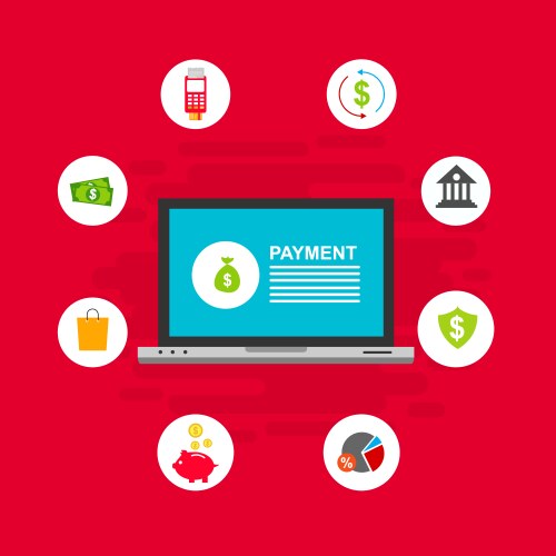 concept online and mobile payments for web page vector image