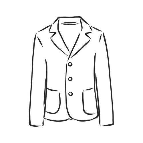 Drawing one continuous line mens jacket linear Vector Image