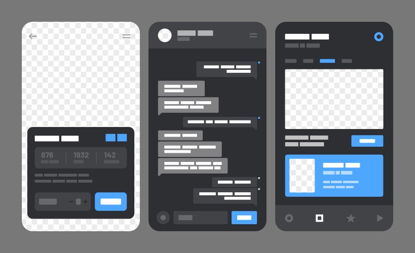 Mobile app concept flowchart with ui elements vector image