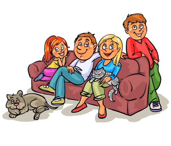 Family on a sofa vector image