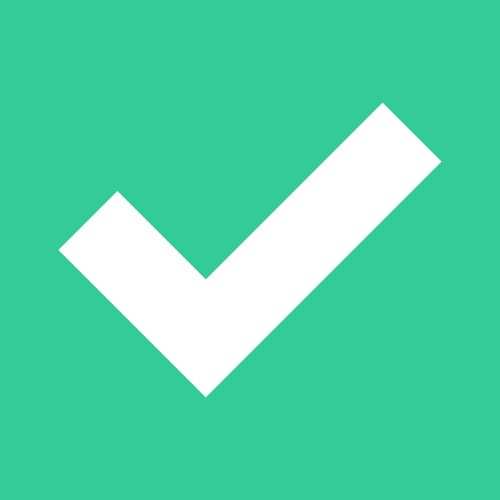 Flat check mark icon addition square sign button vector image