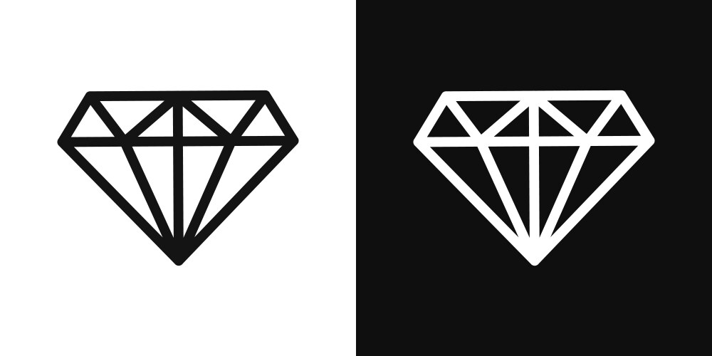 Gem icon set luxury diamond pictogram value Vector Image