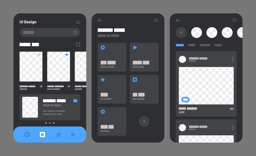 Mobile app concept flowchart with ui elements vector image