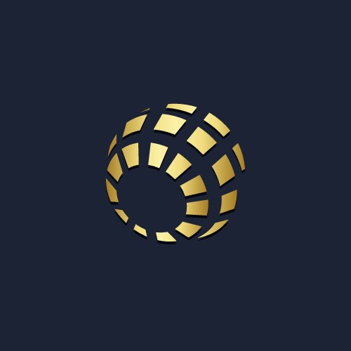 Globe sphere digital technology gold logo Vector Image