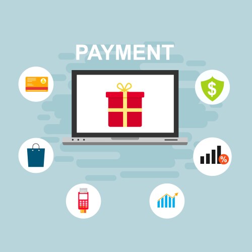 concept online and mobile payments for web page vector image