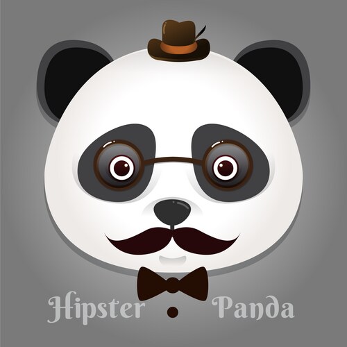 Simple sign a panda - design template on black – Royalty-Free Vector ...