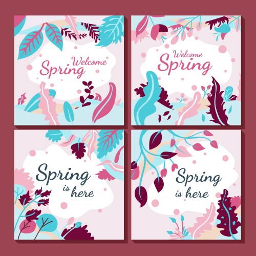 spring sale design collection banner with floral vector