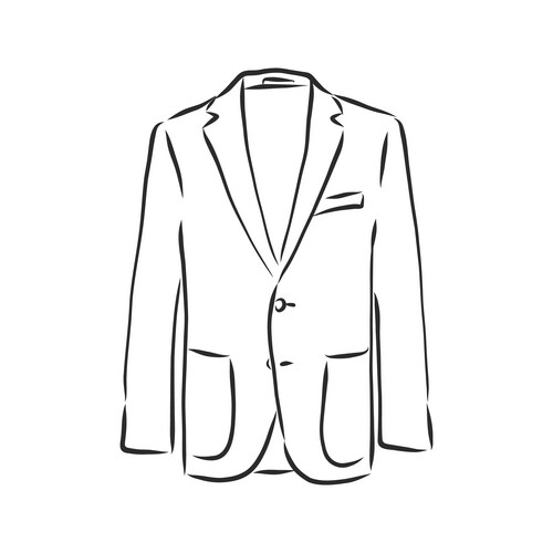 Drawing one continuous line mens jacket linear Vector Image